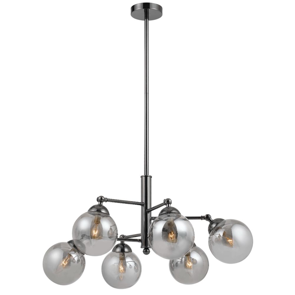 Cal Lighting Fx-2577-6 40W X 6 Prato Metal/Glass 6 Lights Chandelier