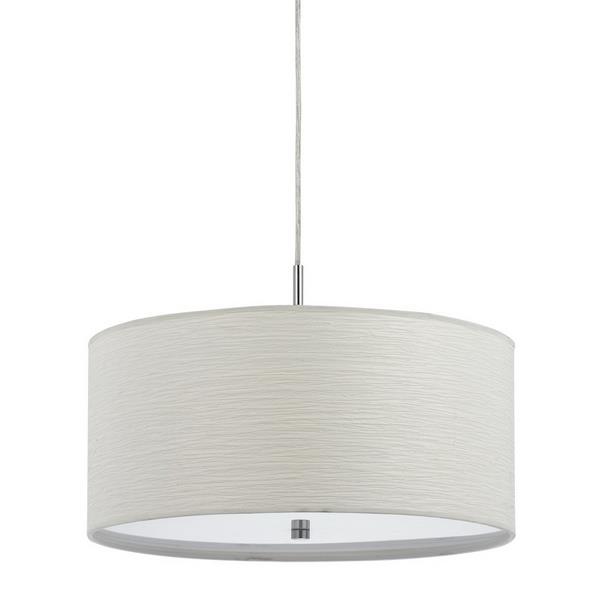 CAL Lighting FX-3524/1P 100W Nianda Pendnat Fixture With Fabric Shade in Casual White