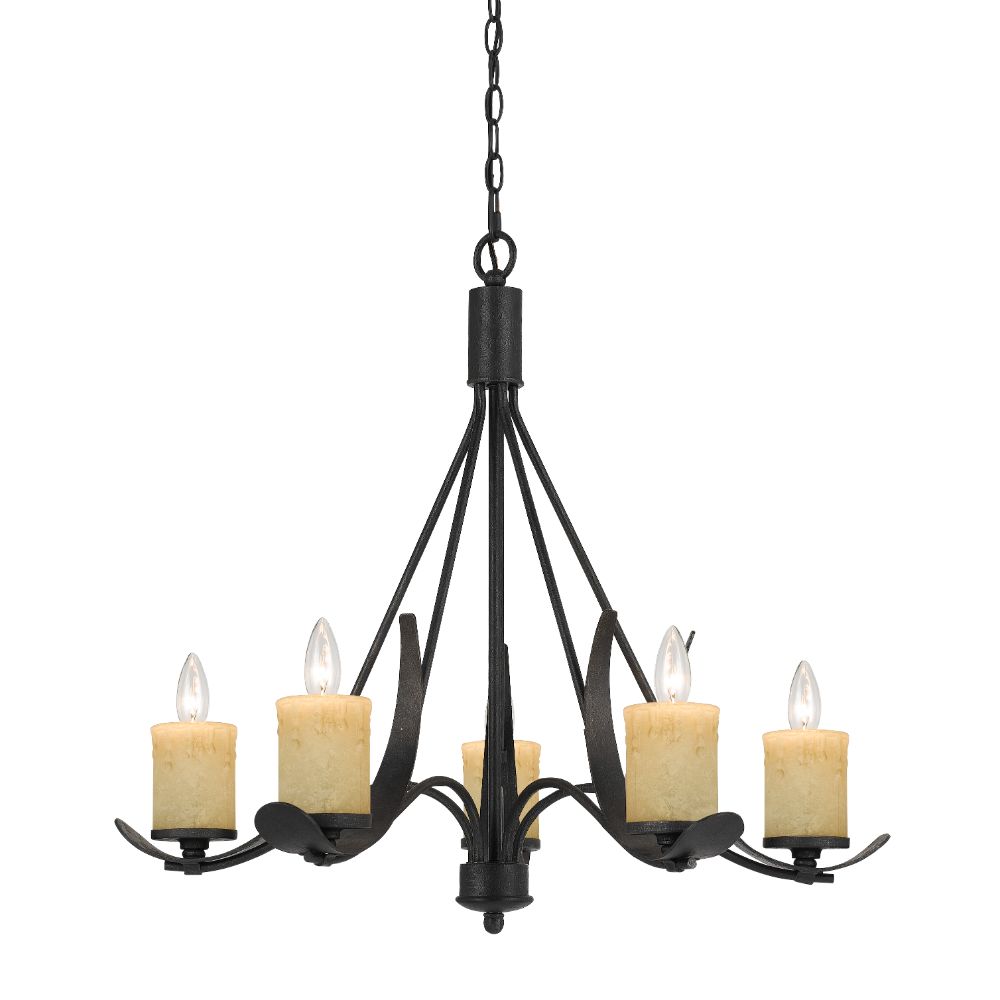 Cal Lighting FX-3561/5 Black Smith Morelis 5 Light 1 Tier Candle Style Chandelier