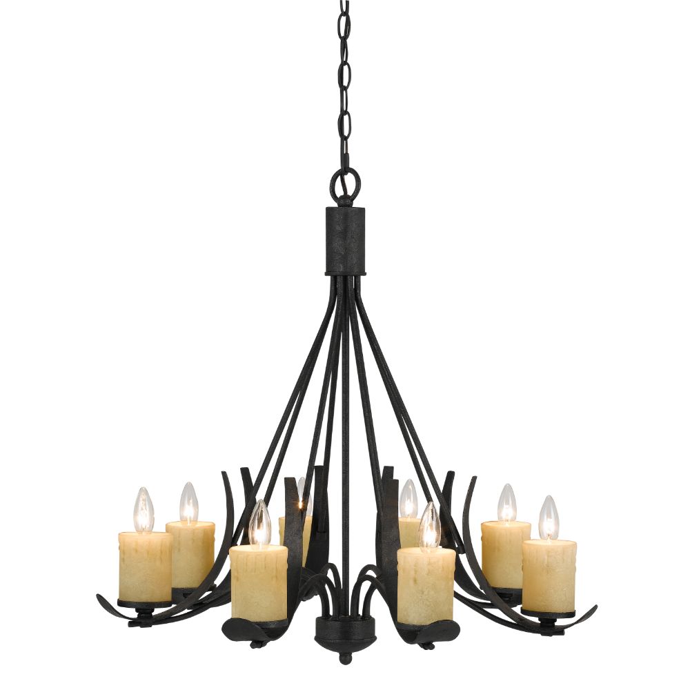 Cal Lighting FX-3561/8 Black Smith Morelis 8 Light 1 Tier Candle Style Chandelier