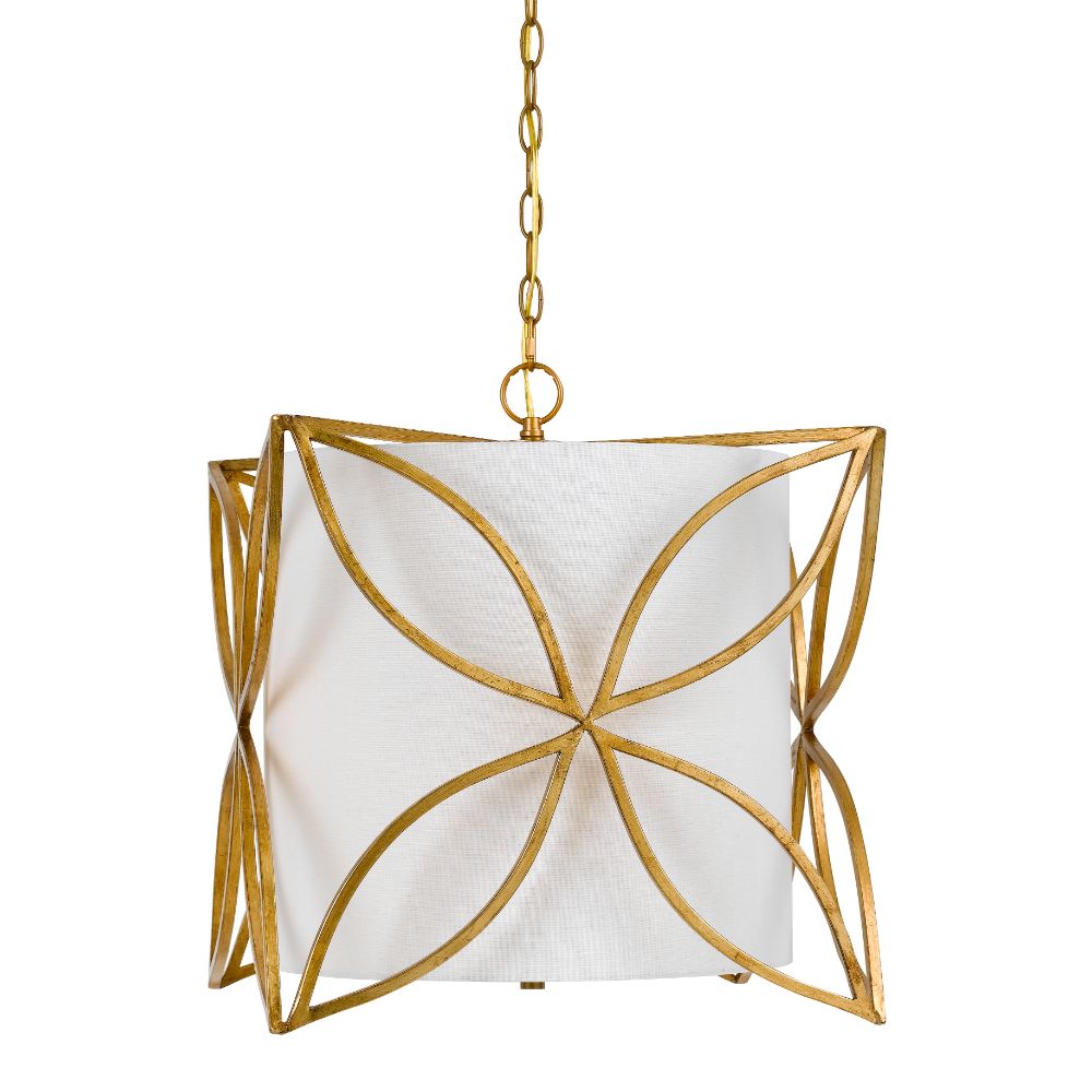 Cal Lighting FX-3602-3 60W x 3 Belton metal/fabric chandelier 