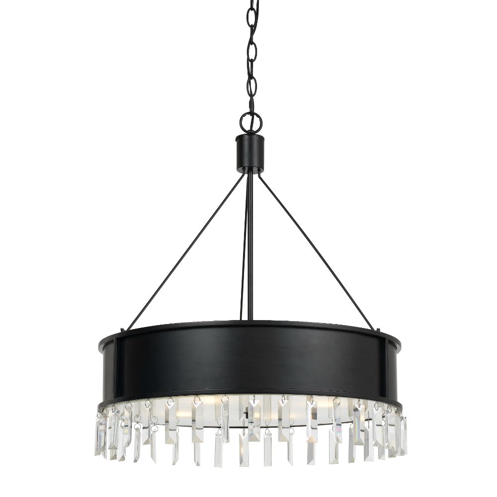 Cal Lighting FX-3611-4 60W x 4 Roby metal chandelier with cystal drops