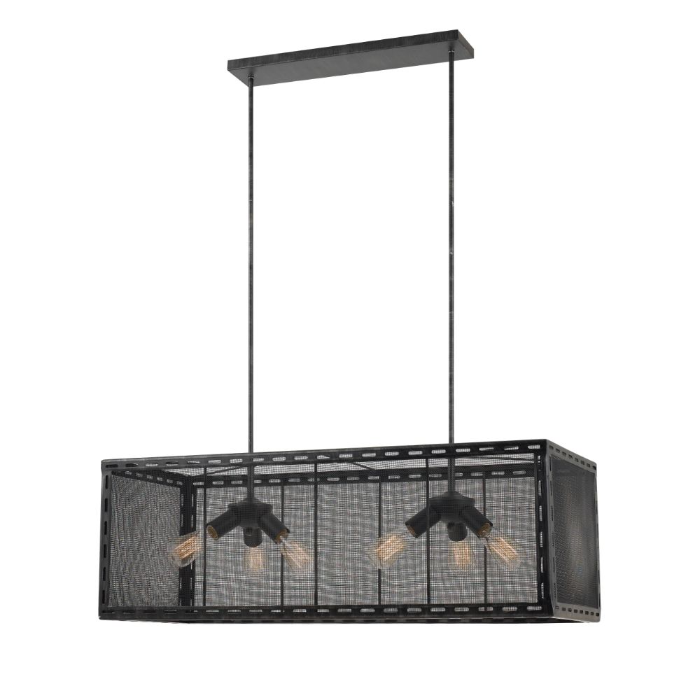 Cal Lighting FX-3625-6 Iron 60W x 6 Evanston metal mesh chandelier 