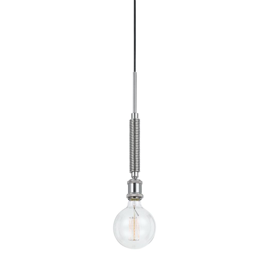CAL Lighting FX-3652-1 60W Transformer Metal Mini Pendant with Edison Bulb in Brushed Steel