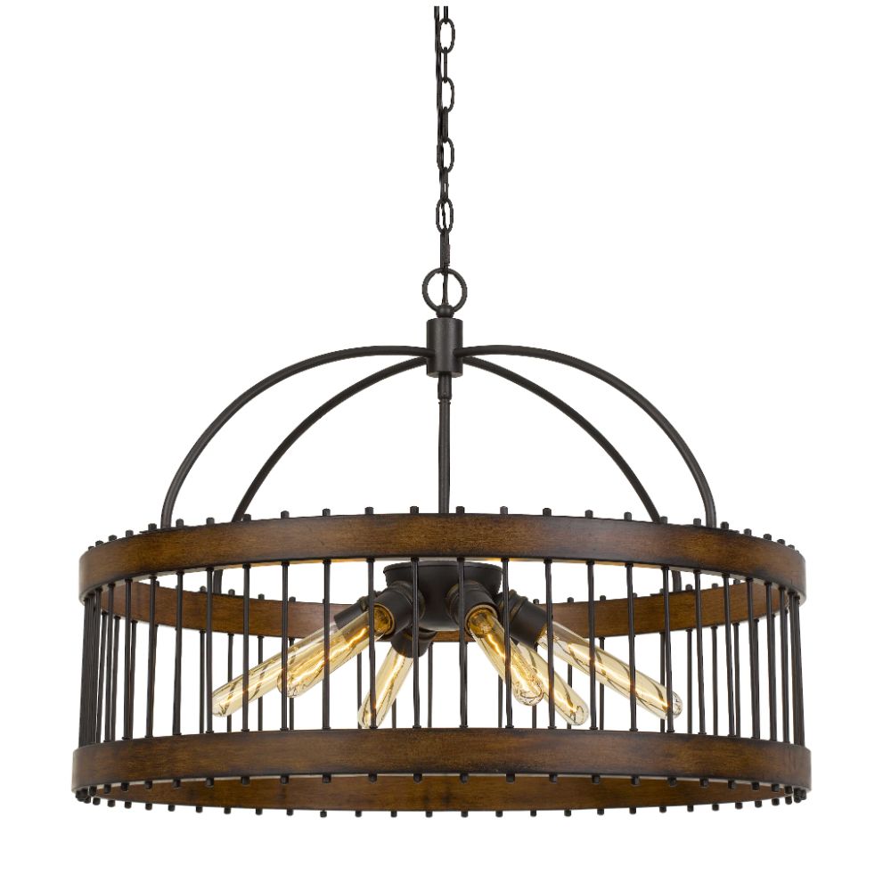 CAL Lighting FX-3700-6L Cantania 60w X 6 Metal Pendant Fixture  (edison Bulbs Not Included) in Metal