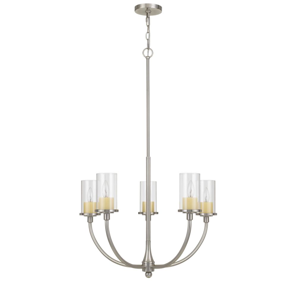 CAL Lighting FX-3714-5 Jervis Metal Chandelier With Glass Shades