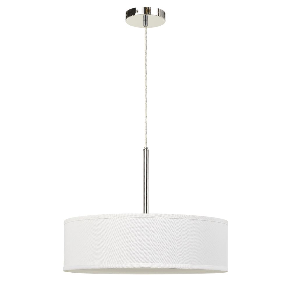 Cal Lighting FX-3731-OW 14" Height  Metal and Fabric Pendant in Off White