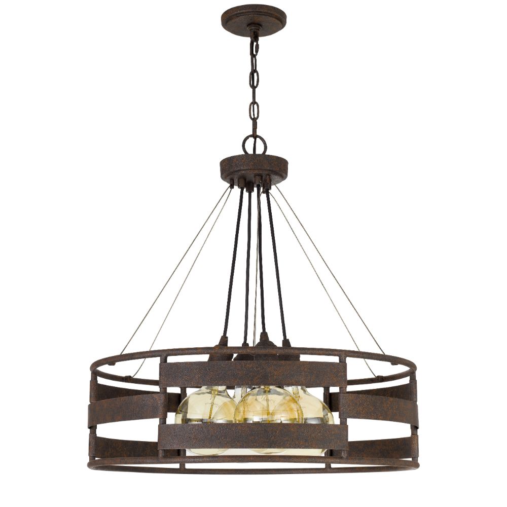 CAL Lighting FX-3747-4 60W x 4 Rochefort metal chandelier (Edison bulbs shown ARE included) in Rust