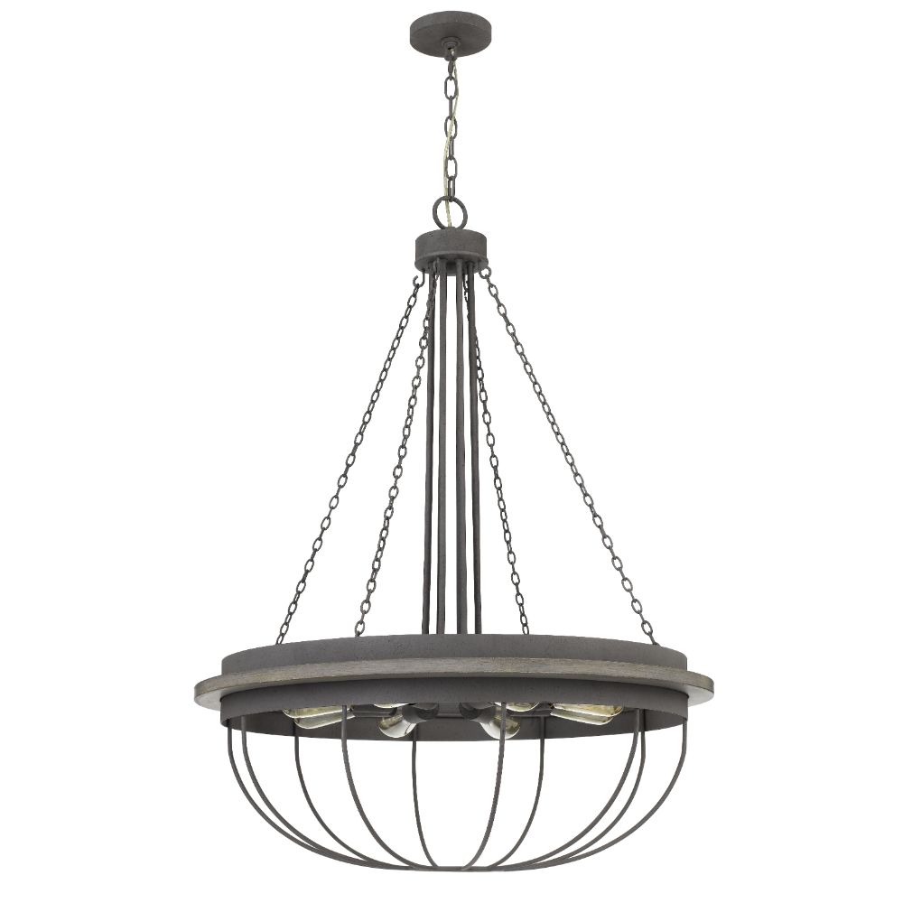 CAL Lighting FX-3748-8 60W x 8 Nixa metal chandelier (Edison bulbs NOT included) in Dove Grey