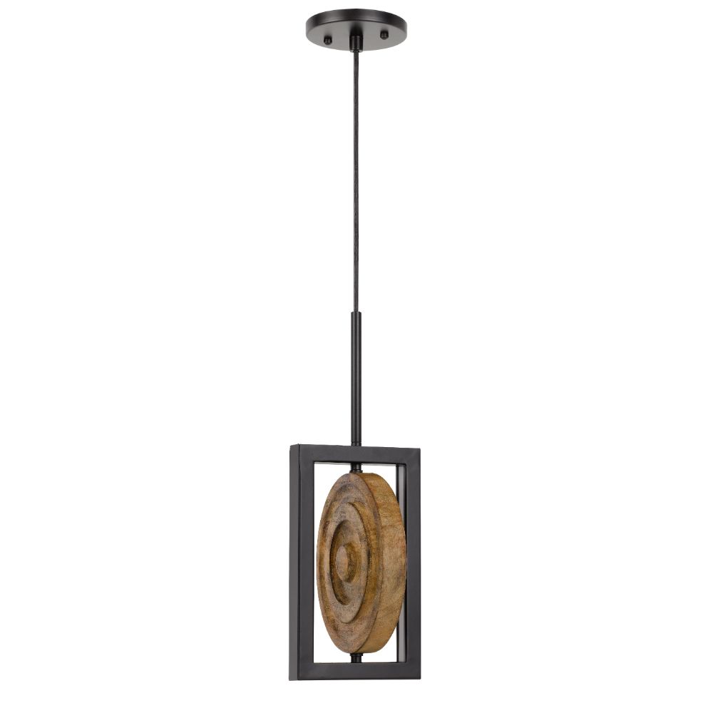 CAL Lighting FX-3753-16 Fano integrated dimmable LED wood/metal mini pendant fixture. 16W, 1280 lumen. 3000K in Pine