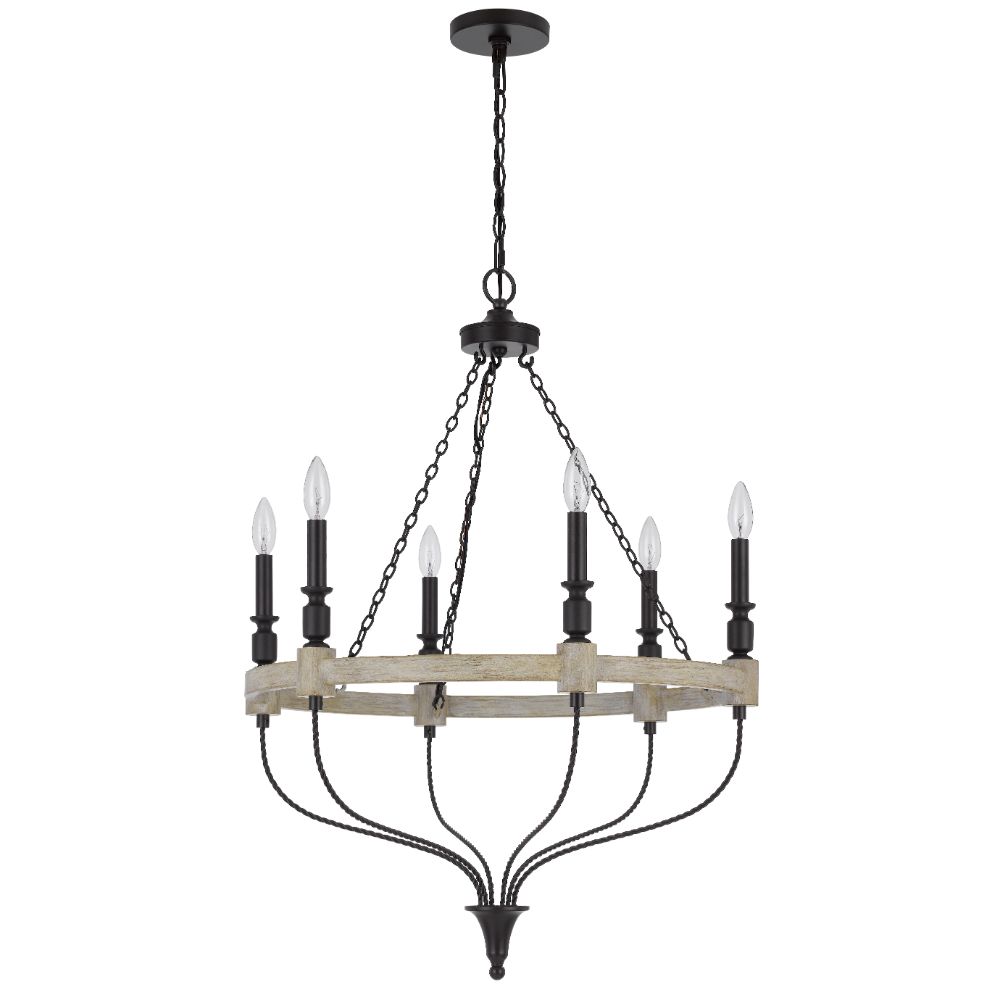 Cal Lighting FX-3793-6 60W x 6 Grove metal chandelier 