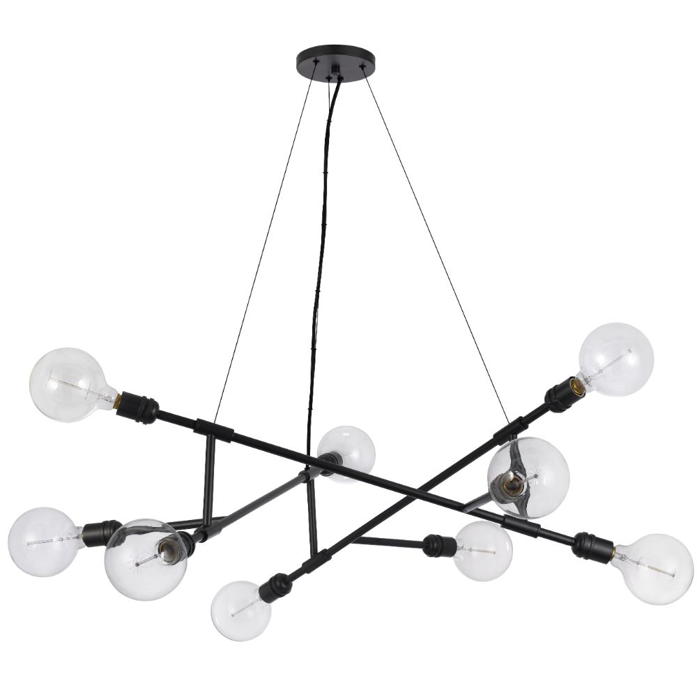 Cal Lighting FX-3800-9 60W x 9 Massena metal chandelier with Edison bulbs (bulbs included)