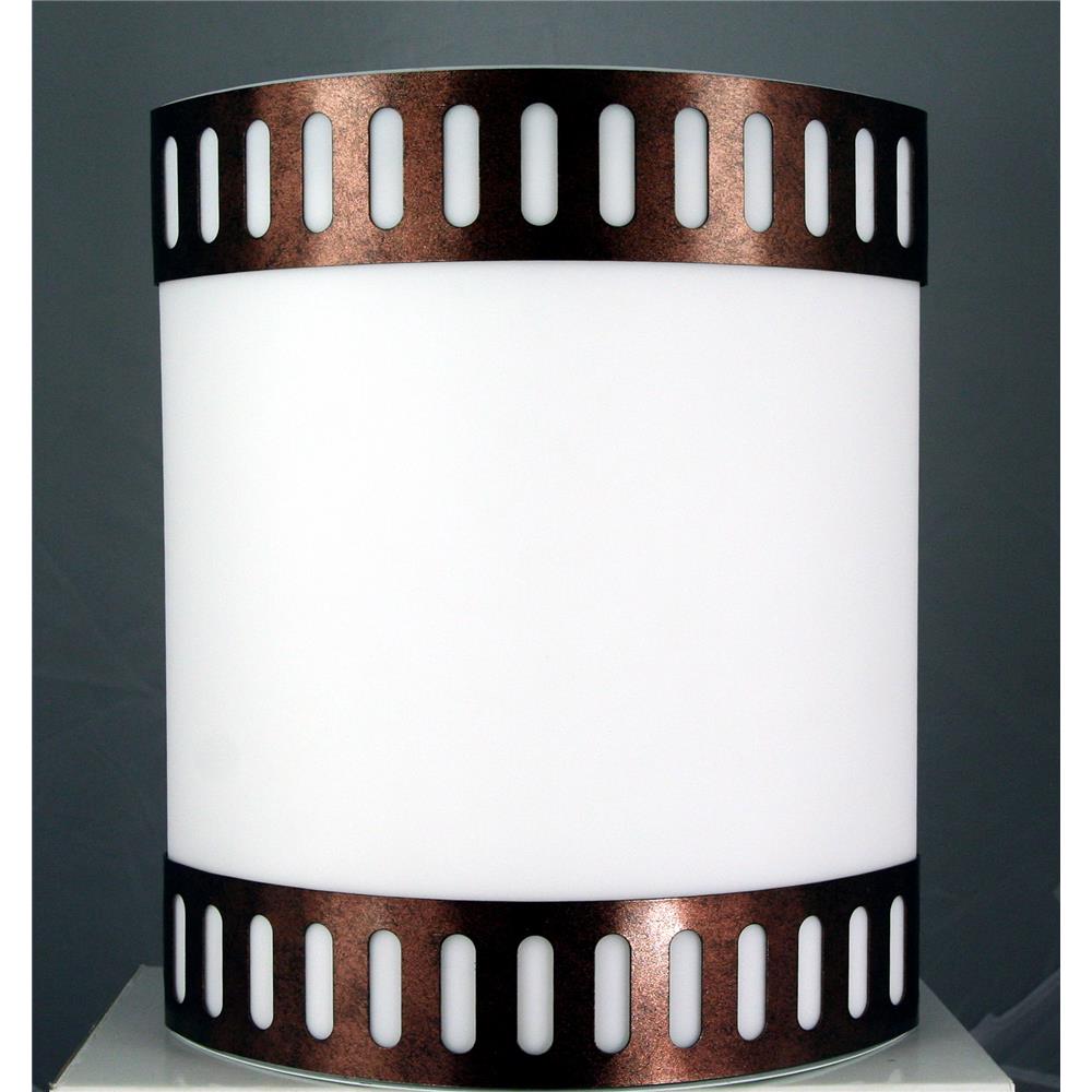 Cal Lighting LA-161-RU 9" Height Metal Wall Lamp with Acrylic Plate