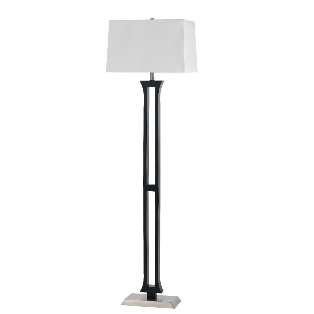 Cal Lighting LA-8022FL-1-BS 60" Tall Metal Floor Lamp in Brushed Steel/Espresso Finish