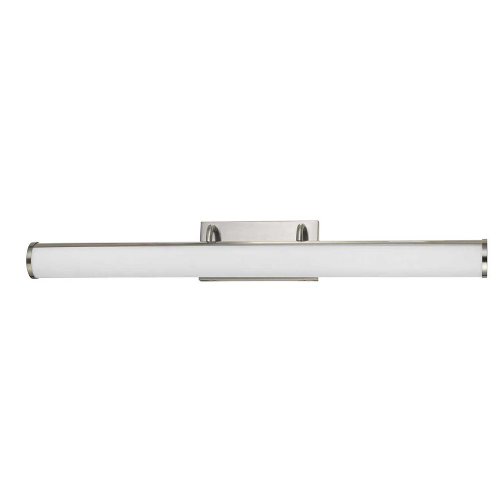 CAL Lighting LA-8604-L Integrated Led 39w, 3500 Lumen, 80 Cri Dimmable Vanity Light With Acrylic Diffuser in Brushed Steel