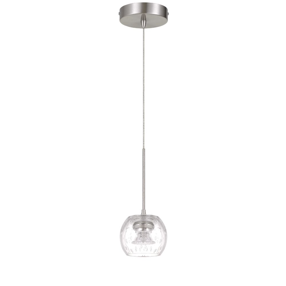 CAL Lighting UP-1123 Ithaca 3000k, 8w, 700 Lumen, 90 Cri Dimmable Led Glass Mini Pendant With Clear Bulbbed Glass