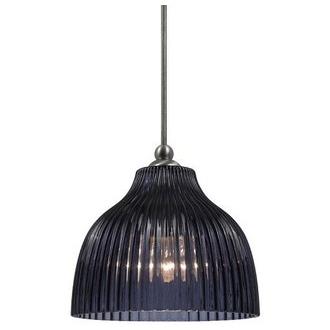 Cal Lighting UP-1069/6-BS Brushed Steel 1 Light Uni-Pack Mini Pendant with Blue Shade