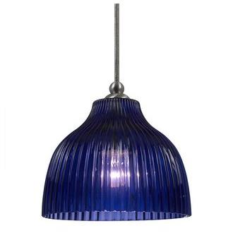 Cal Lighting UP-1072/6-BS Brushed Steel 1 Light Uni-Pack Mini Pendant with Blue Shade