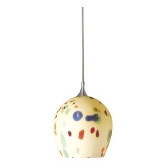 Cal Lighting UP-963/6-BS Brushed Steel 1 Light Uni-Pack Mini Pendant with Multi Colored Shade