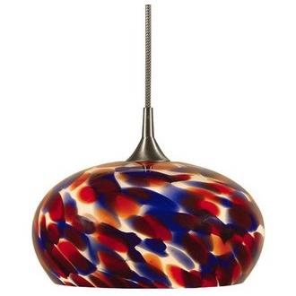 Cal Lighting UP-968/6-BS Brushed Steel 1 Light Uni-Pack Mini Pendant with Multi Colored Shade