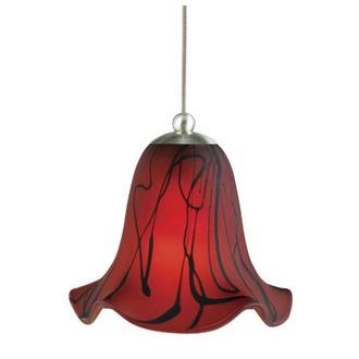 Cal Lighting UP-972/6-BS Brushed Steel 1 Light Uni-Pack Mini Pendant with Red Shade