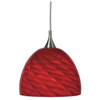 Cal Lighting UP-976/6-BS Brushed Steel 1 Light Uni-Pack Mini Pendant with Red Shade