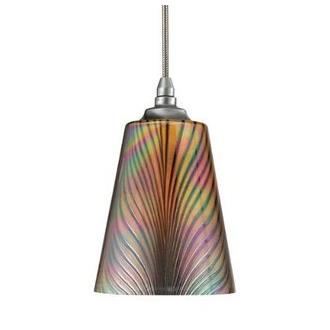 Cal Lighting UP-997/6-BS Brushed Steel 1 Light Uni-Pack Mini Pendant with Multi Colored Shade