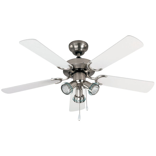 Canarm CF6142551S Brushed Pewter Catalyst II 42" Ceiling Fan with Grey / White blades