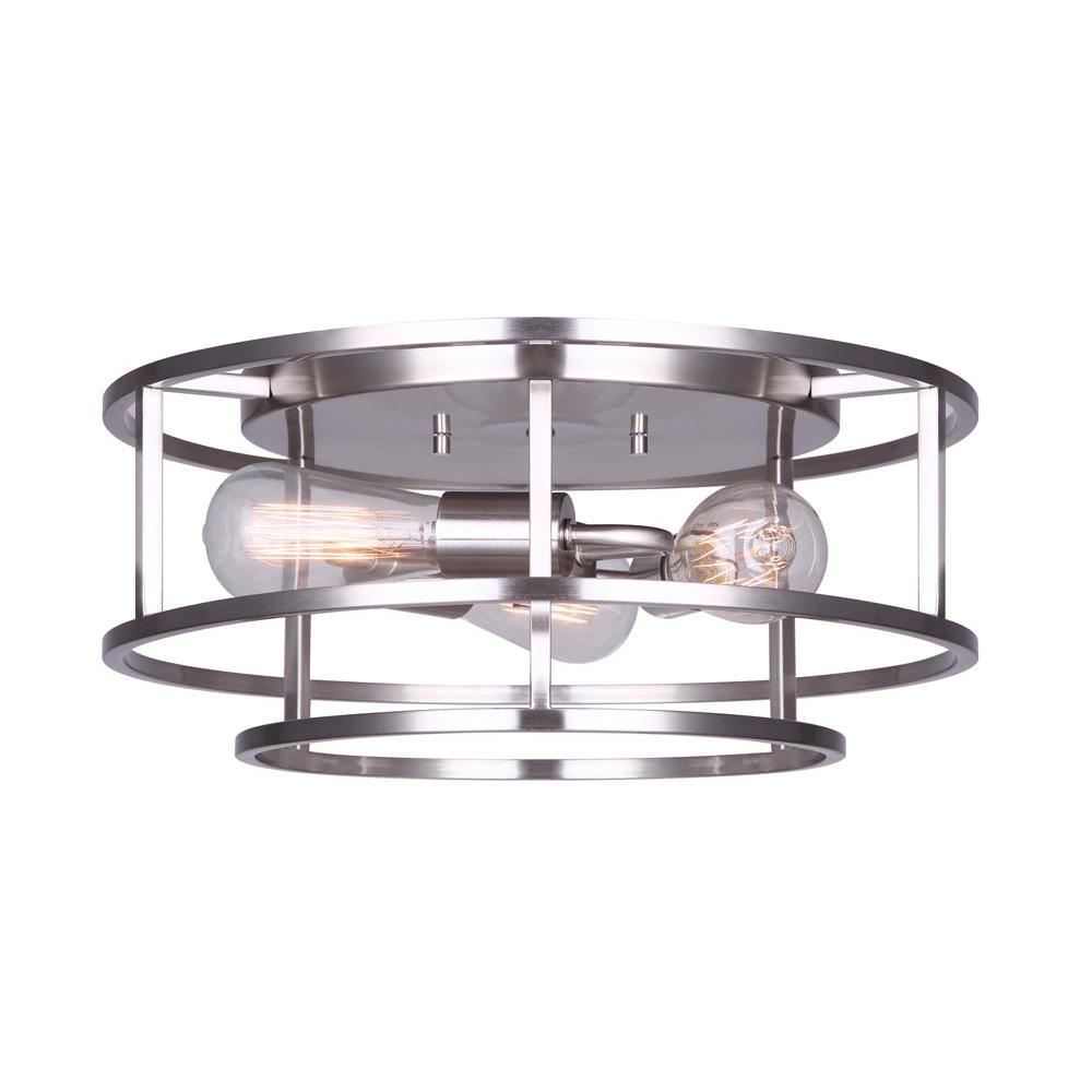 Canarm IFM757A16BN LUCA 3 Lt Flush Mount in Brushed Nickel