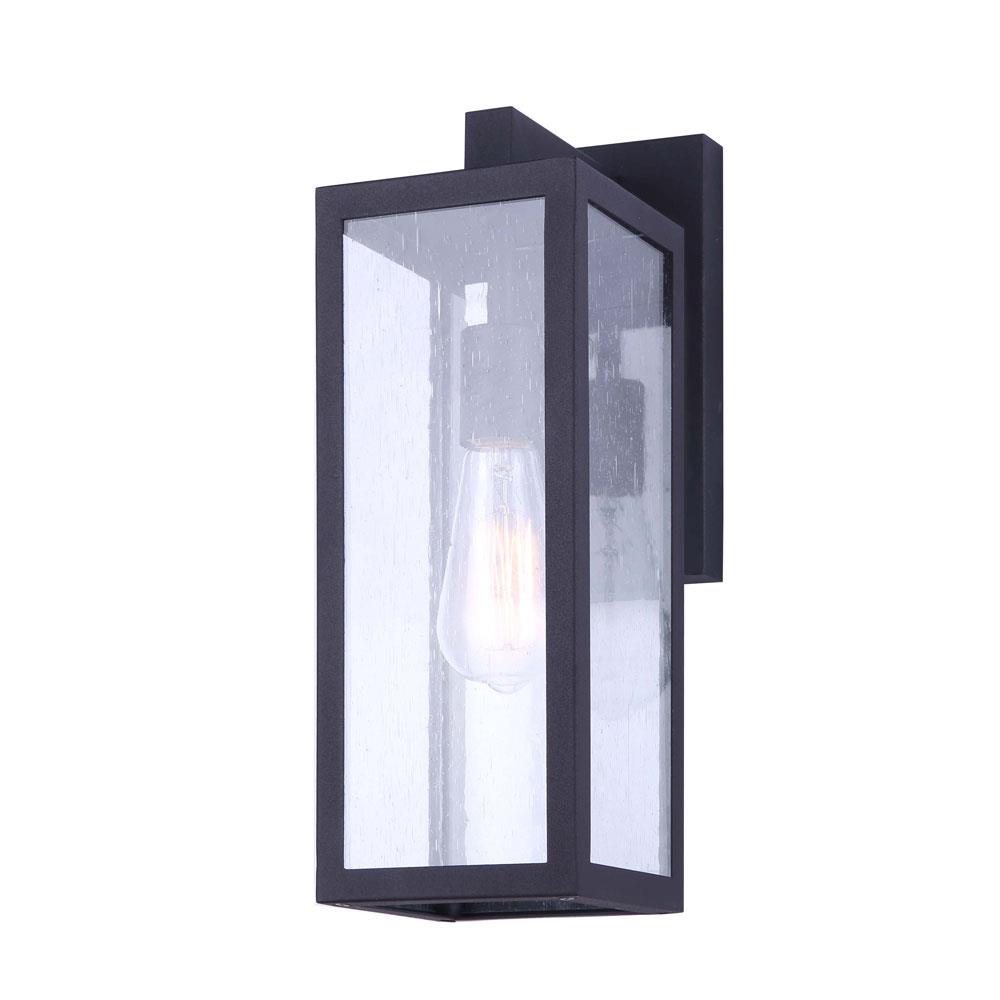 Canarm IOL456BK NEWPORT 1 Lt Outdoor Down Light, Seeded Glass, Easy Connect Included