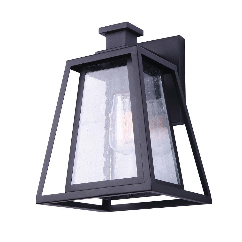 Canarm IOL479BK GROVE 1 Lt Outdoor Down Light, Seeded Glass, Easy Connect Included