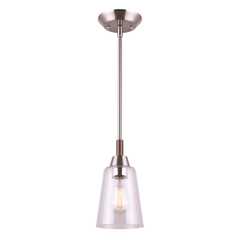 Canarm IPL742A01BNW 1 Light Dex, Pendant in Brushed Nickel/Faux Wood