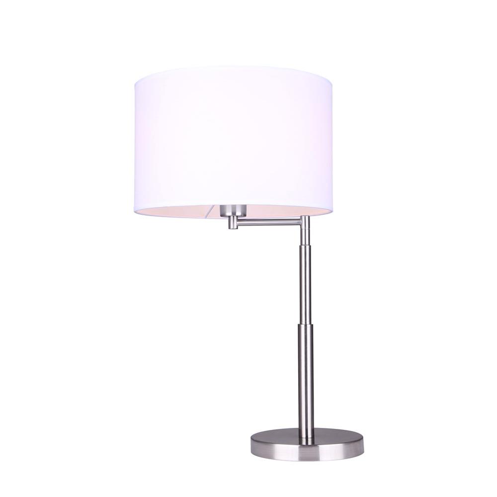 Canarm ITL1008A24BN PERIN 1 Lt Table Lamp in Brushed Nickel  
