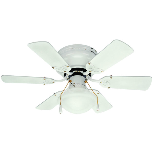 Canarm CF3230611S White Twister 30" Ceiling Fan with White / Bleached Oak blades