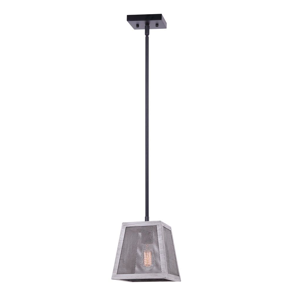 Canarm IPL1065A01BBG Nora Pendant in Matte Black and Brushed Grey