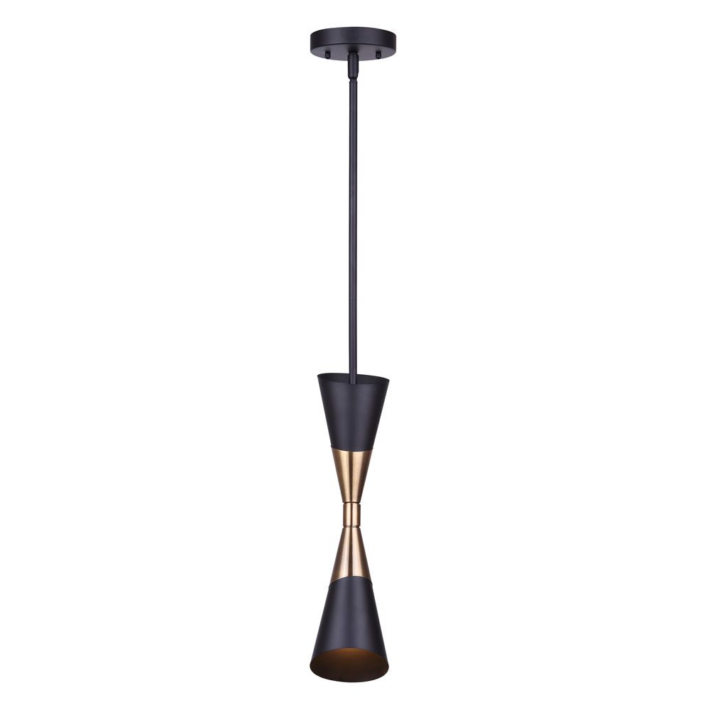Canarm IPL1073A01BKG Emlen Pendant in Black and Gold