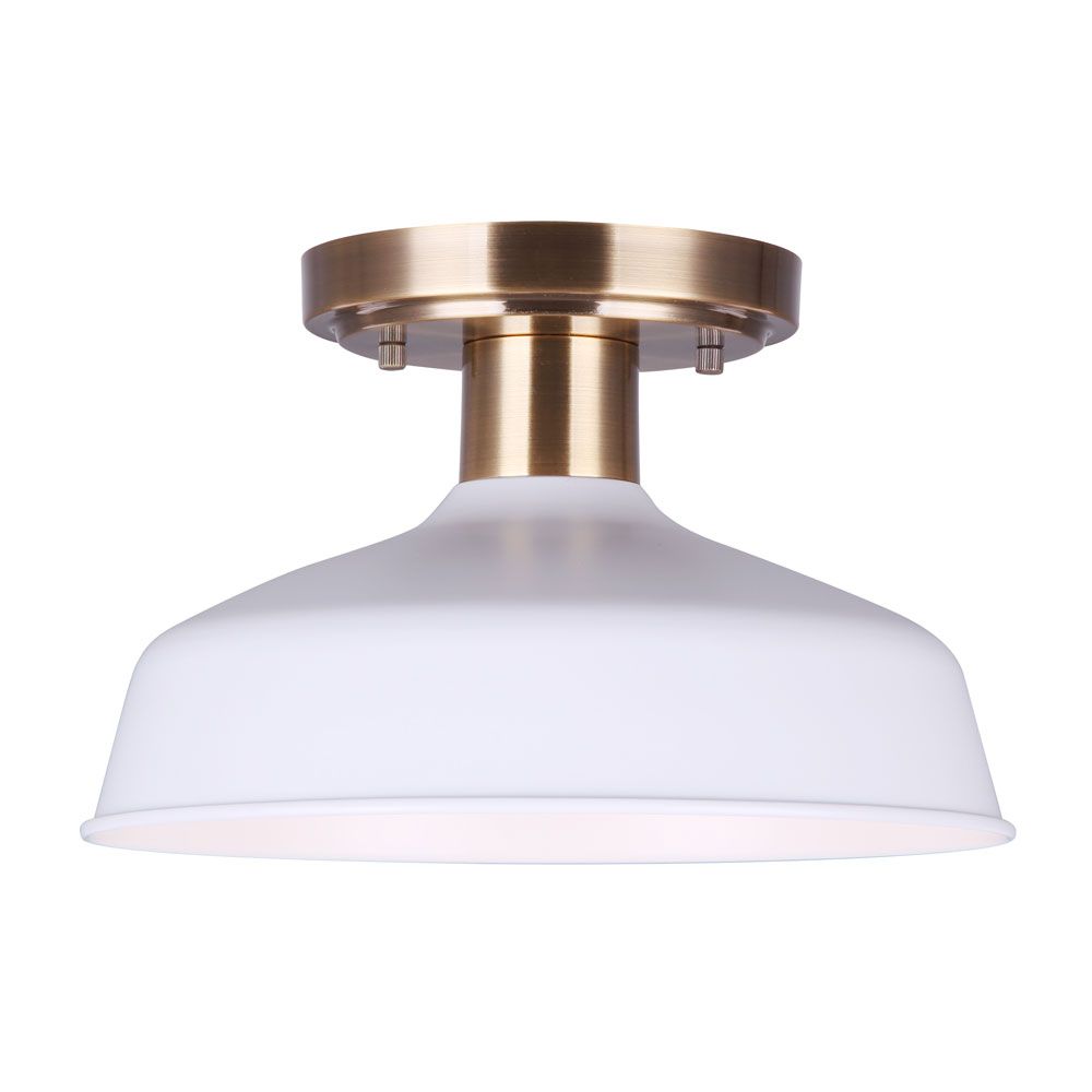Canarm ISF1055A01GDW Bello Semi Flush Mount in Gold and White