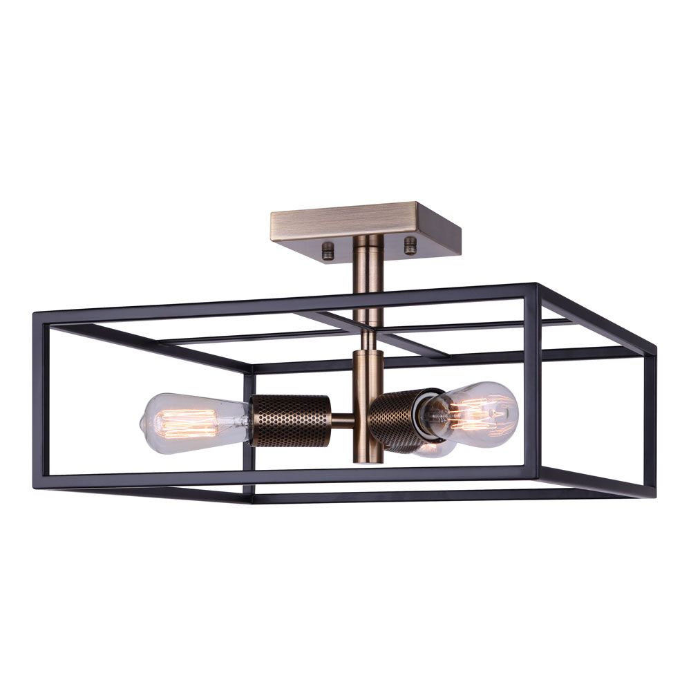 Canarm ISF1069A03BKG Bodie Semi Flush Mount in Black and Gold