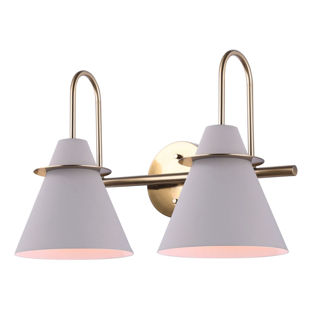 Canarm IVL1076A02MGG Talia Vanity Light in Matte Grey and Gold