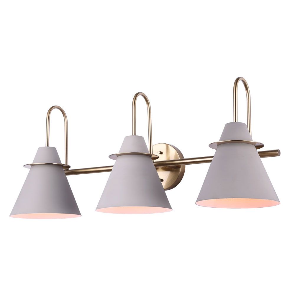 Canarm IVL1076A03MGG Talia Vanity Light in Matte Grey and Gold