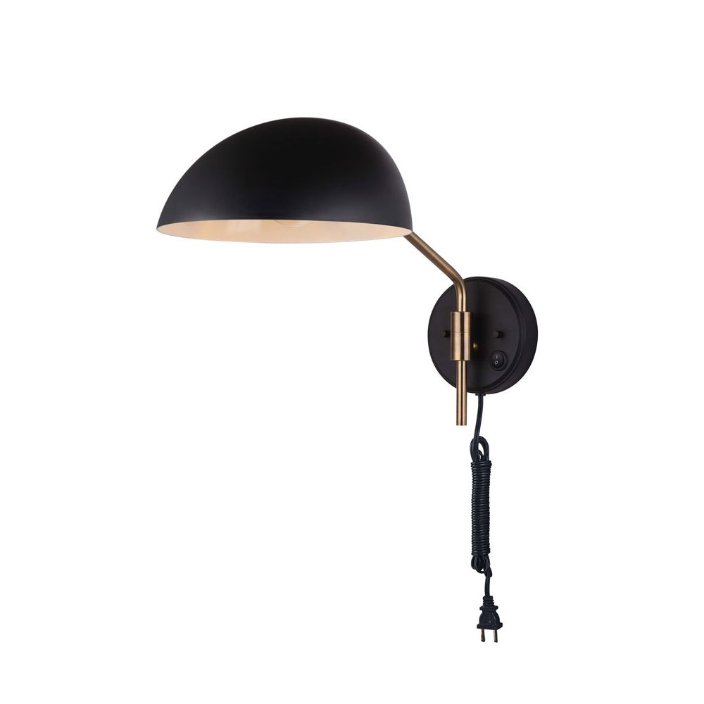 Canarm IWF1054A01BKG Hinton Wall Light in Black and Gold