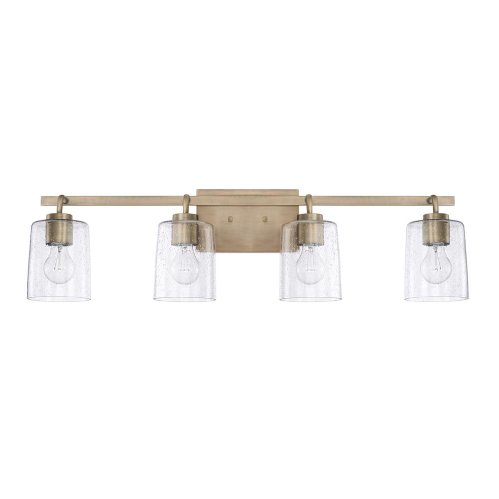 Homeplace by Capital Lighting 128541AD-449 4 Light Vanity Fixture in Aged Brass