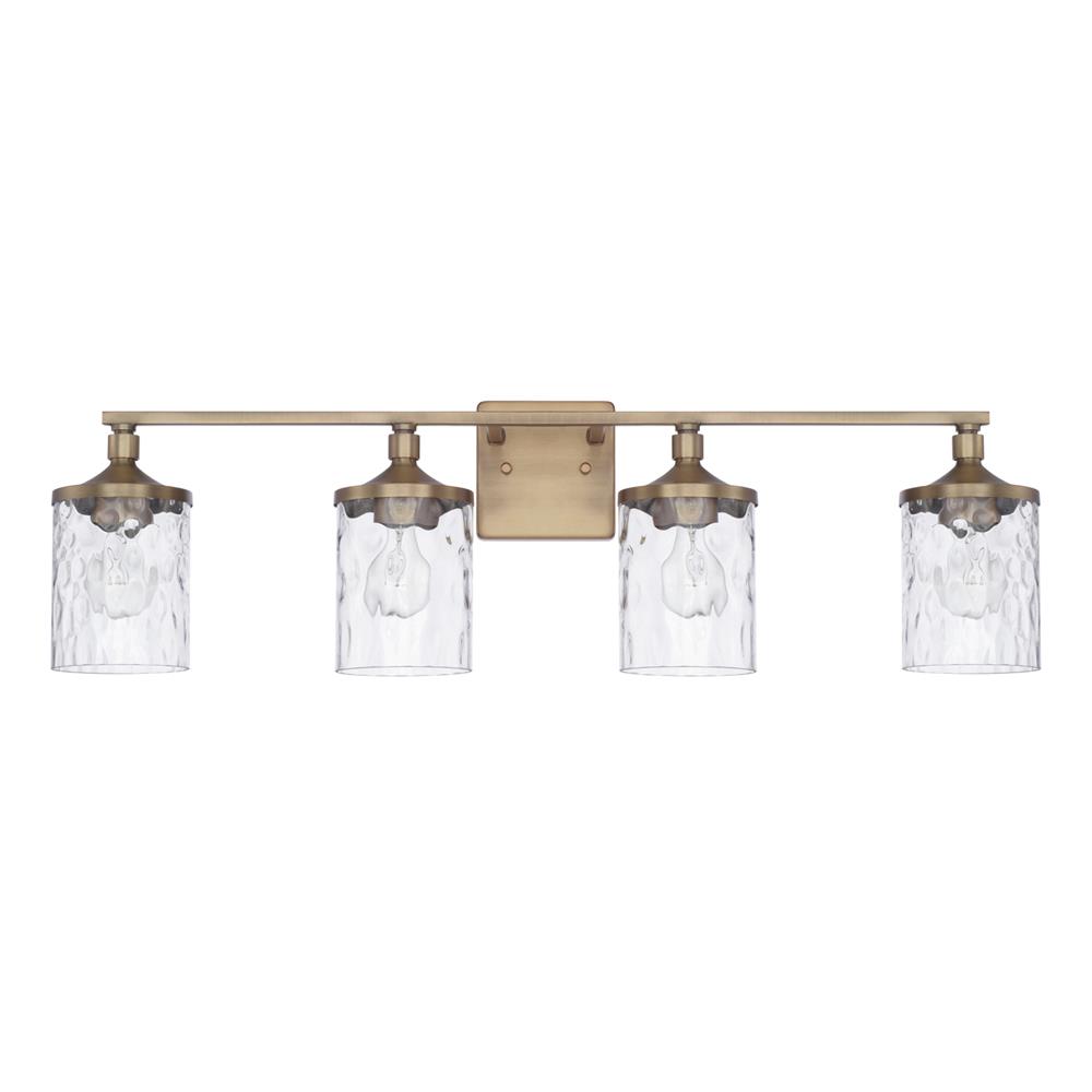 Homeplace by Capital Lighting 128841AD-451 4 Light Vanity Fixture in Aged Brass
