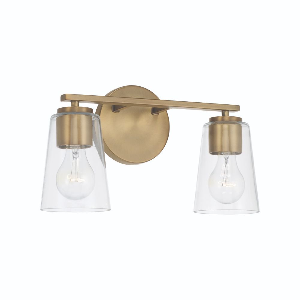 HomePlace Lighting 148621AD-537 2-Light Vanity in Aged Brass