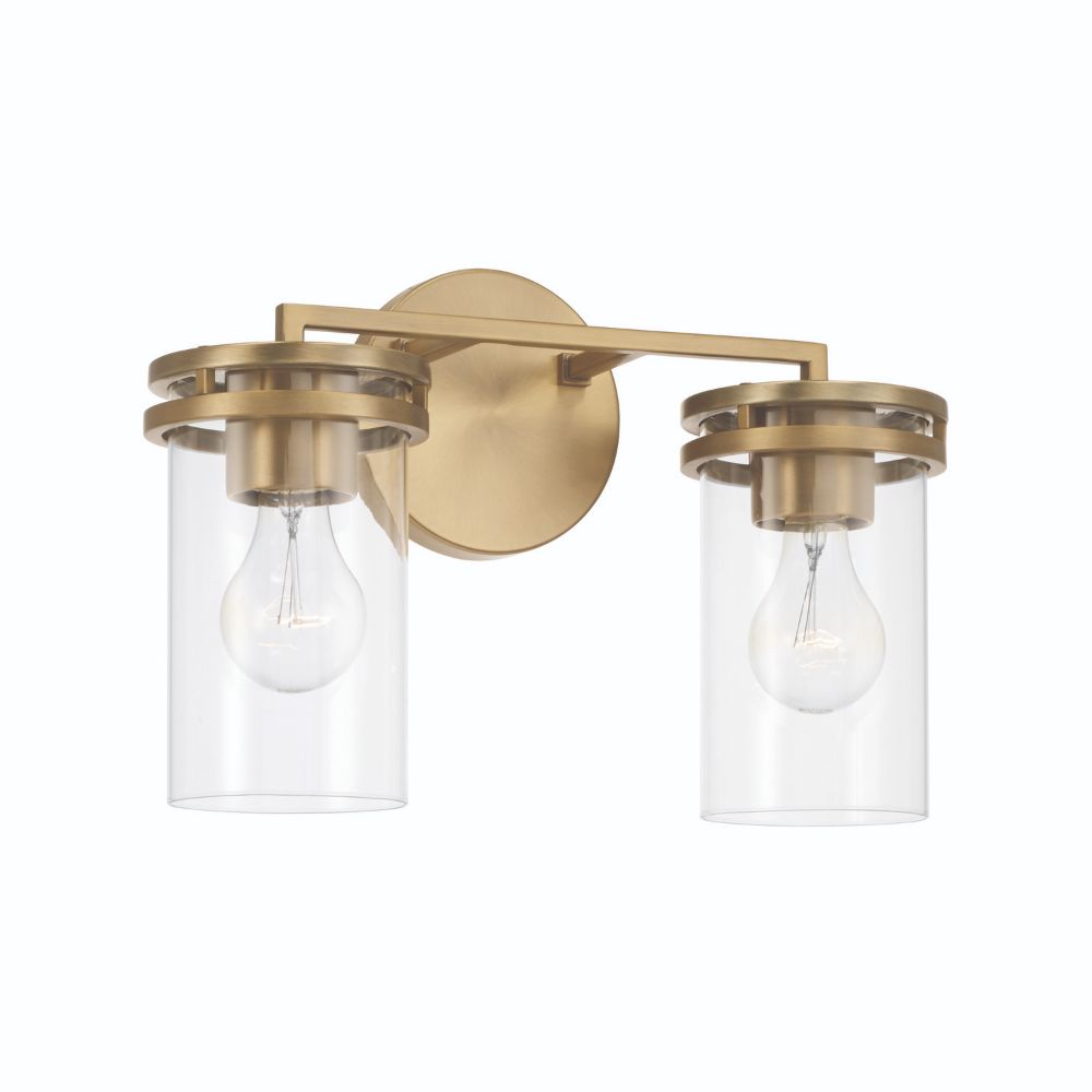 HomePlace Lighting 148721AD-539 2-Light Vanity in Aged Brass