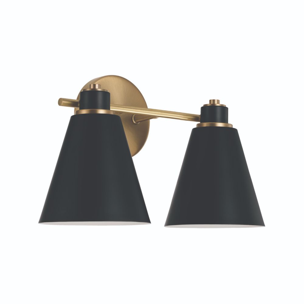 Capital Lighting 150121AB 2-Light Vanity in Aged Brass and Black