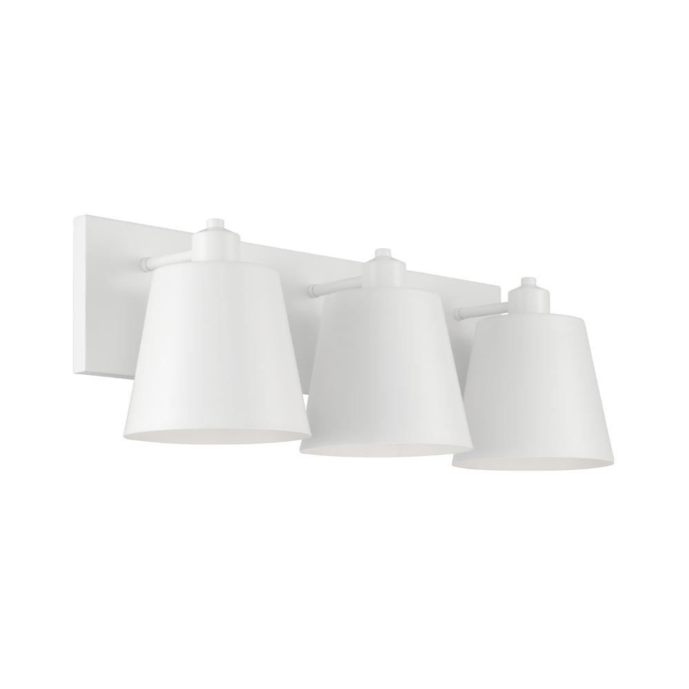 Capital Lighting 151331WE 24"W x 8.25"H 3-Light Modern Metal Vanity in White