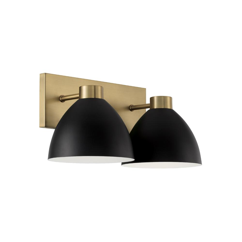 Capital Lighting 152021AB 16.50"W x 8"H 2-Light Vanity in Aged Brass and Black