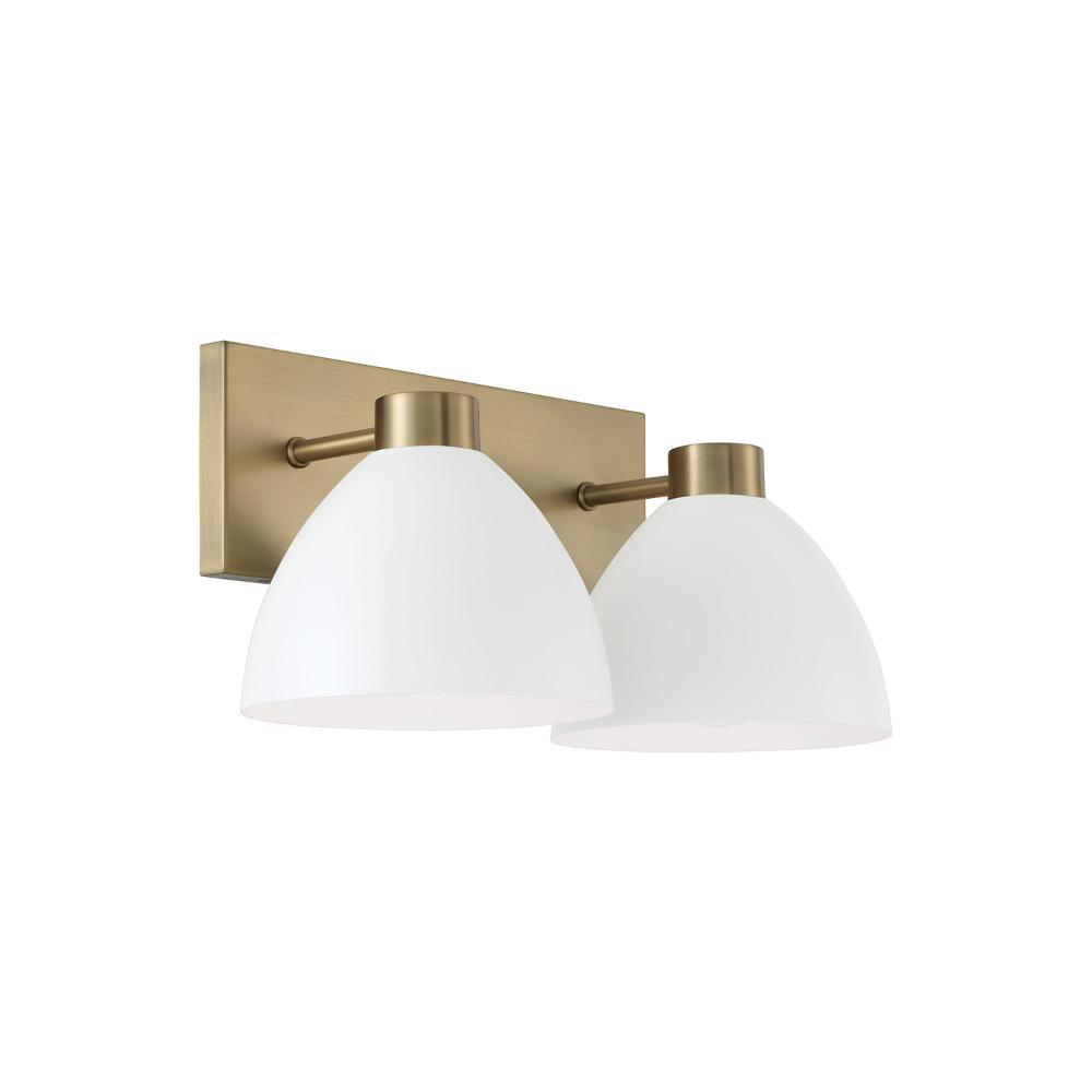 Capital Lighting 152021AW 16.50"W x 8"H 2-Light Vanity in Aged Brass and White