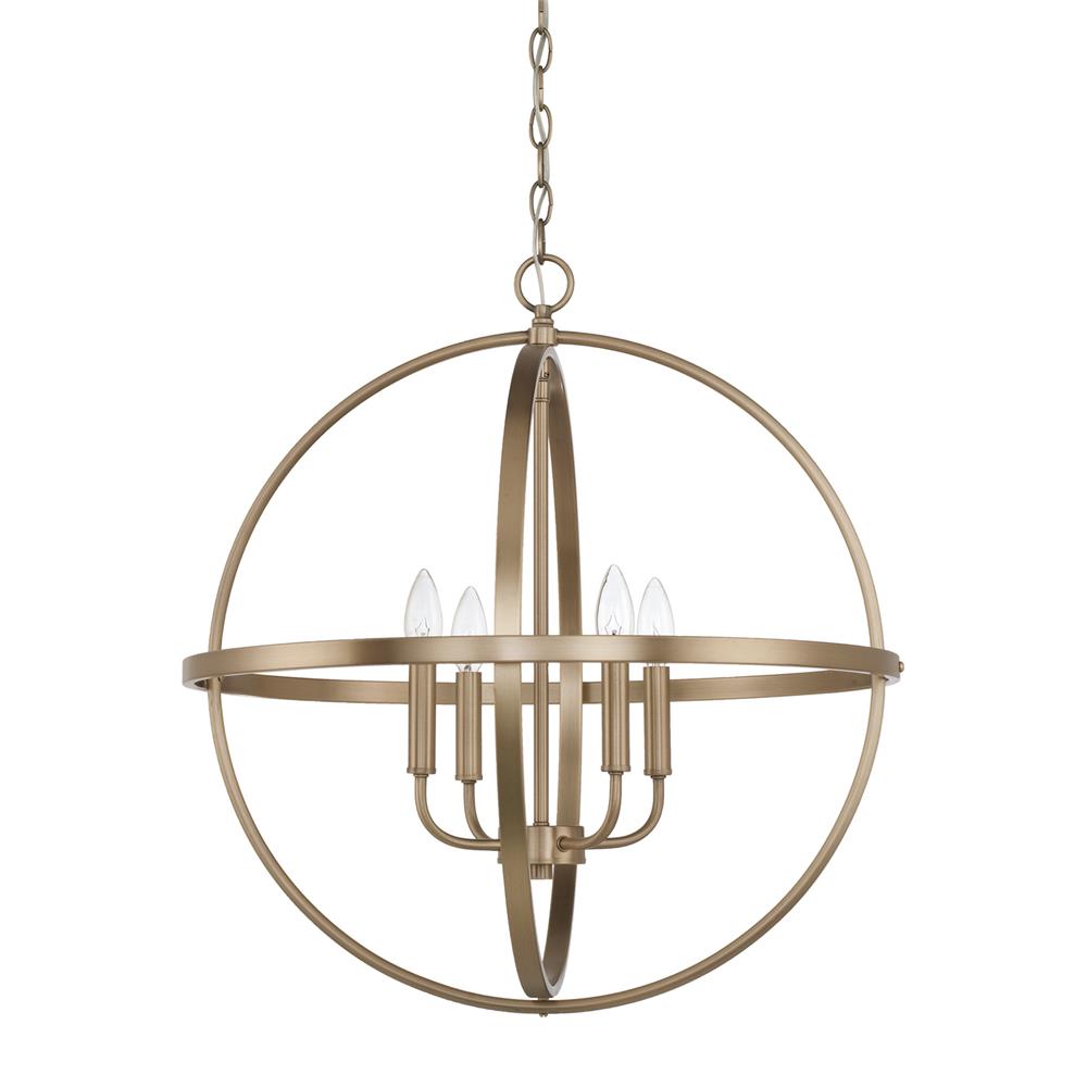 Homeplace by Capital Lighting 317542AD 4 Light Pendant in Aged Brass
